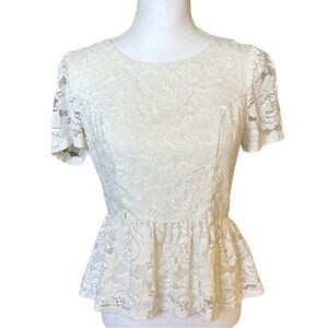 Forever 21 • Peplum Top • Ivory • Size M